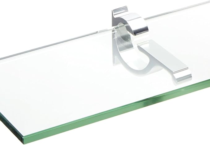 Spancraft Glass M-10x27-Chrome Monarch Glass Shelf, Chrome, 10" x 27"