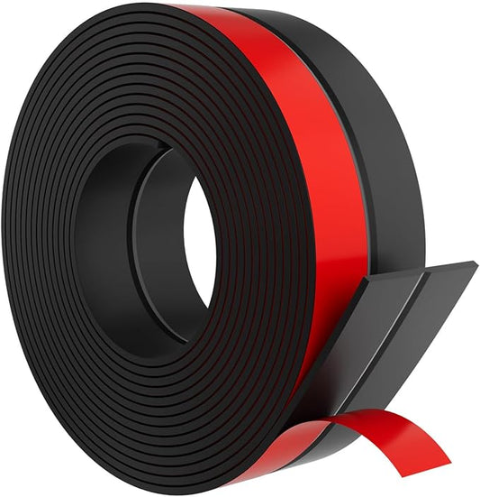 Heavy-Duty 20 ft x 2 in Weather Stripping, Door Draft Stopper Silicone Seal Strip for House and Glass Shower Doors for Collision and Side Gaps of Door and Windows, Black