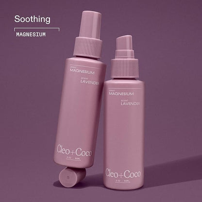Cleo+Coco Functional Magnesium Lavender Spray for Sleep (3.0 oz), Multi-Use Deodorizing & Soothing Body Spray for Women and Men, Aluminum-Free & Vegan