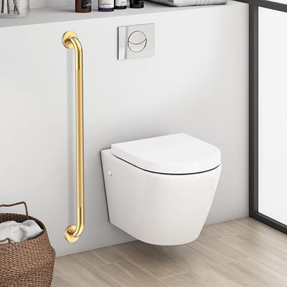 36 Inch Anti Slip Shower Grab Gold, Munzong Bathroom Grab Bar, Knurled Bathroom Balance Bar,Safety Hand Rail Support Handicap Elderly Injury Senior Assist Bath Handle