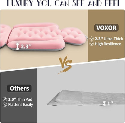 Full Body Bath Pillow for Bathtub, Thick Bathtub Cushion with Laundry Bag, Luxury Tub Pillow for Bath for Headrest Neck and Back Support Pink 56" x 16"