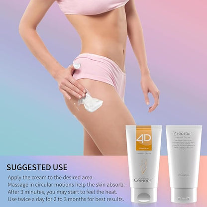 B Flat Belly Firming Cream - Fast Absorbing Moisturizer Firming, Tightening Cream for Belly, Thigh & Buttocks for Women & Men, 4.0 Fl Oz