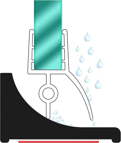 98Inch Shower Threshold Water Dam, Self-Adhesive Silicone Shower Barrier Water Stopper Shower Door Bottom Seal Strip Shower Splash Guard for Bathroom Kitchen Bathtub