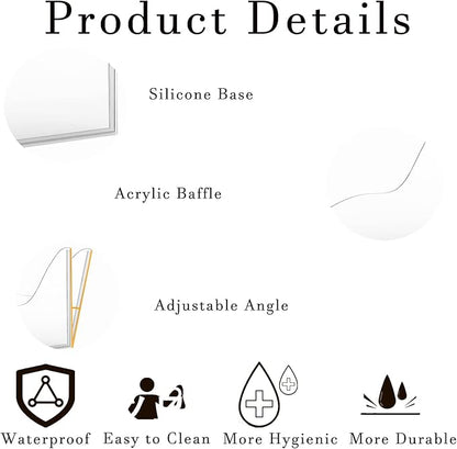 Shower Splash Guard Set Acrylic Shower Water Barrier Corner Splash Protector for Bathtub Keep Water Inside Shower Prevent Water Splashing Ideal for Sink Bathtub and Basin Use (Transparent)