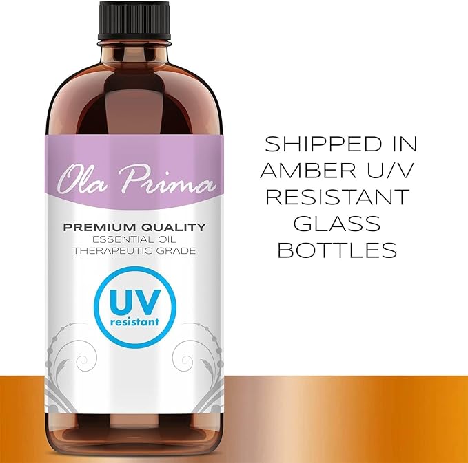 Ola Prima 4 oz Lavender Essential Oil for Diffuser, Soap, Candle Making, and Aromatherapy