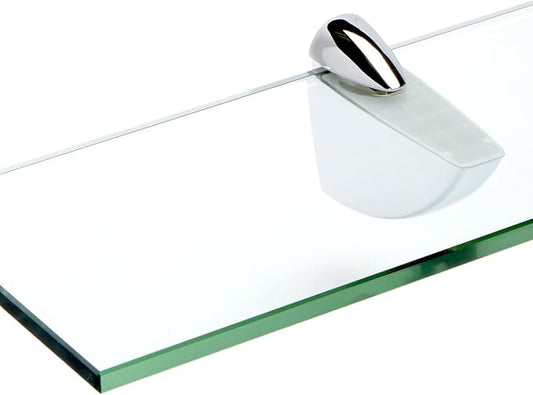 Spancraft Glass O-4.75x36-Chrome Oriole Glass Shelf, Chrome, 4.75" x 36"