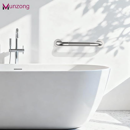 12 Inch Anti Slip Grab Bars for Wall,Munzong Stainless Steel Bathroom Grab Bars for Bathtubs and Showers,Brushed Nickel Knurled Handicap Balance Bar,Safety Hand Rail Support Elderly Senior Bath Handle