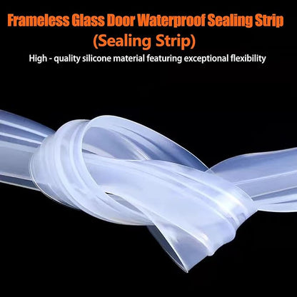 Frameless Soft Shower Door Sweep Seal Drip Rail, Glass Shower Silicone Door Seal Strip,Weatherproof Silicone Seal Fit for Glass (H Type, 12mm (1/2"))