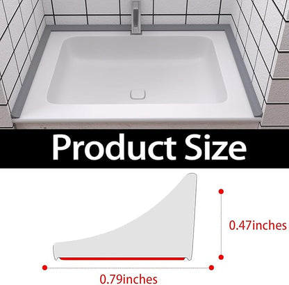 Collapsible Shower Threshold Water Dam, Self Adhesive Silicone Waterproof Barrier Bathroom and Kitchen Water Strip Dam Shower Guard for Dry And Wet Separation Caulk Seal Strip Edge Trim (39Inch, Grey)