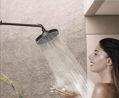 SparkPod 11" Solid Brass Shower Head Extension Arm - Flexible Height & Angle Adjustable Shower Arm Extension for Rain Showerheads with Sturdy Lock - Universal Pipe Connection (Midnight Black Matte)