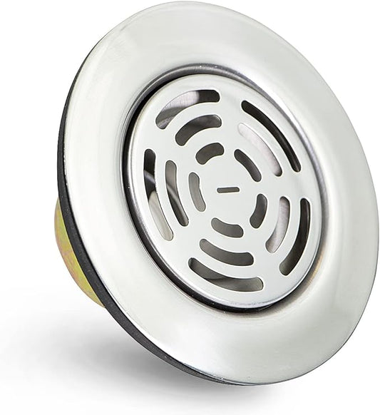Highcraft 97I3 Flat Stainless Steel RV Mobile Shower Strainer - Drain Assembly for Kitchen or Laundry Sinks