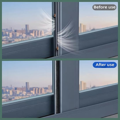 Window Weather Stripping Door Seal, 33FT Self-Adhesive Soundproofing Weather Strip for Exterior Door Frame Window Winter Insulation Noise Cancelling Window Inserts, 0.35in x 0.59in, Gray