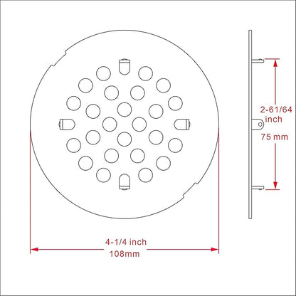 rrajj 4-1/4 (4.25) Inch(108mm) Round Snap-in Shower Floor Drain Cover Replacement Cover (Oil Rubbed Bronze)