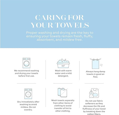 White Classic Luxury Lavender Hand Towels - Soft 100% Turkish Cotton | Highly Absorbent Hotel spa Bathroom Towel Collection | 16x30 Inch | Set of 6