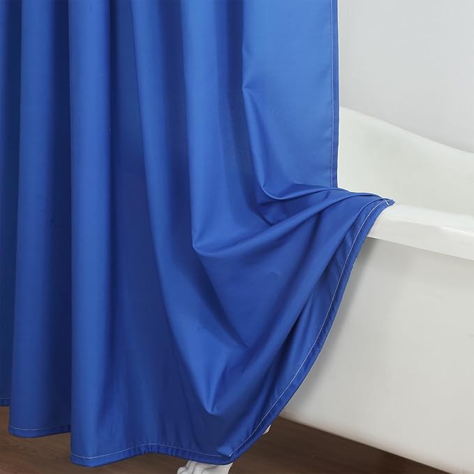 Stall Fabric Shower Curtain, Royal Blue Narrow Microfiber Cloth Shower Curtains for Bathroom, Waterproof Bathroom Small Curtains, 54" W x 72" H