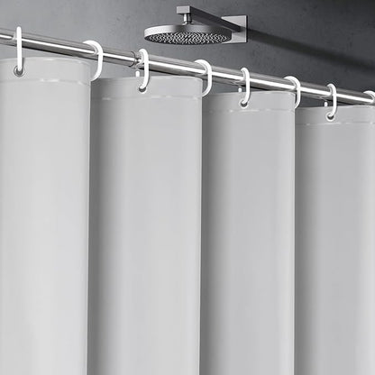 UFRIDAY Grey Stall Shower Curtain Liner Premium PEVA 60 x 72 inch,Heavy Duty Shower Curtain with 3 Weighted Magnets, Plastic Waterproof Gray Shower Curtains for Bathroom with 10Hooks