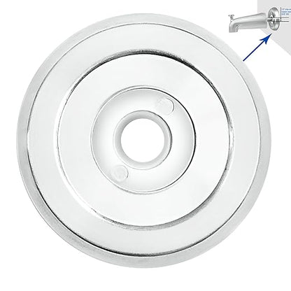 1/2" Thick Spacer for Tub Spout, Flange Trim Ring for Bath Faucet, Eschutcheon Cover Plate for Spigot with Split PVC Blocking Water, Shower Pipe Remodeling Sealer (304SUS-Chrome)