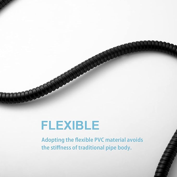 OFFO Shower Hose, Kink Free Stainless Steel Shower Hose Attachment Electroplating Handheld Shower Head Hose Flex Hoses Extension with Brass Insert & Nut for Pet Bathing Cleaning 60 in, Matte Black