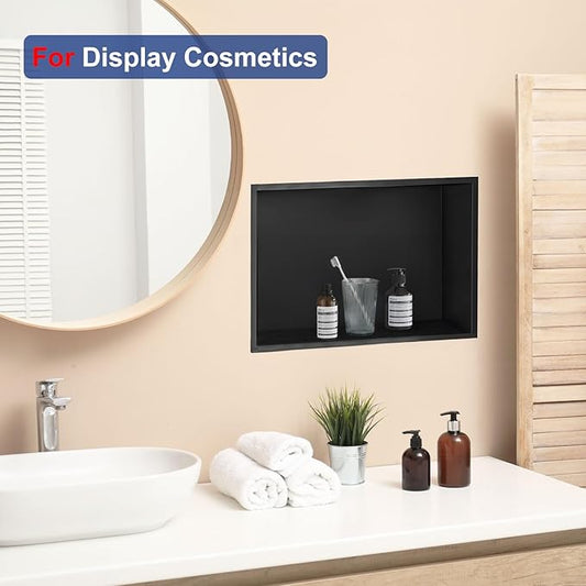 Shower Niche, Stainless Steel Elegant Bathroom Niche, No Tile Needed Recessed Shower Shelf Organizer for Storage
