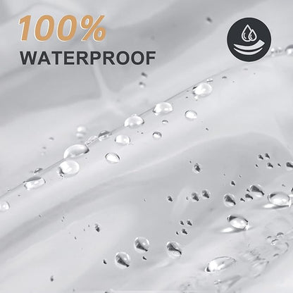 AmazerBath Heavy Duty Shower Curtain Liner 12 Gauge, 72 x 96 Inches Clear Shower Curtain Liner with 3 Clear Stones and 12 Grommet Holes, Weighted Plastic Shower Liner