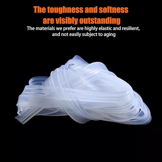 Frameless Soft Shower Door Sweep Seal Drip Rail, Glass Shower Silicone Door Seal Strip,Weatherproof Silicone Seal Fit for Glass (U Type, 6mm (1/4"))