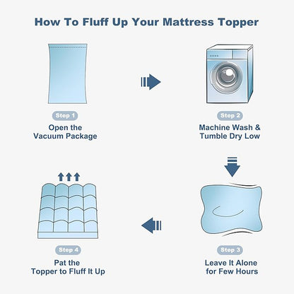 BEDLORE Queen Mattress Topper, Thick Pillow Top Pad for Back Pain Relief, Soft Mattress Cover with Deep Pockets 6-18 inch