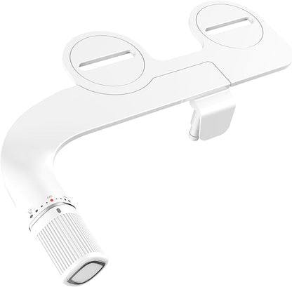 BIGCOW Ultra-Slim Bidet Attachment for Toilet - Dual Nozzle (Frontal & Rear Wash) with Adjustable Cold Water Pressure and Stainless Steel Inlet - Hygienic Solution for Fresh Cleanliness, Silver 2 Pcs