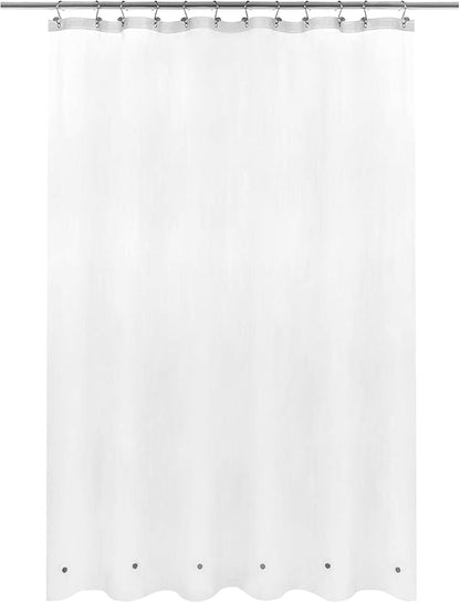 Barossa Design Long Shower Curtain Liner with 6 Magnets - 72" x 78", Waterproof PEVA Shower Liner for Bath Tub, PVC Free, Metal Grommets - Frost, 72x78