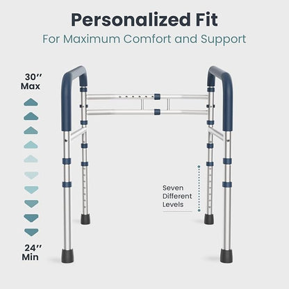 PELEGON Toilet Safety Rails (350 lb) - Adjustable Toilet Safety Frame & Rails, Toilet Safety Rail for Elderly Adults, Toilet Handles for Seniors, Toilet Bars for Elderly & Handicap