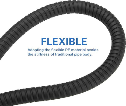 RUMOSE 79 inches Shower Hose Shower Head Extension Hose Extra Long Stainless Steel Shower Tube Attachment Flexible Handheld Shower Sprayer Hose, Matte Black