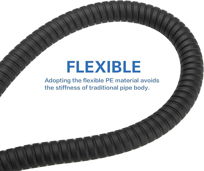 RUMOSE 118 inches Shower Hose Shower Head Extension Hose Extra Long Stainless Steel Shower Tube Attachment Flexible Handheld Shower Sprayer Hose, Matte Black
