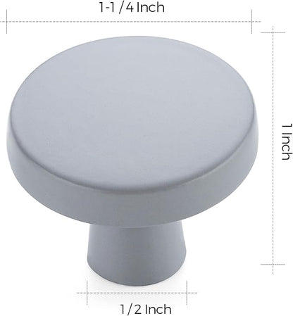 Ravinte 15 Pack Drawer Pulls 1-1/4 Inch Kitchen Cabinet Knobs Solid Round Dresser Drawer Knobs Grey Dresser Knobs Drawer Knobs Simple Cabinet Hardware for Cupboard Drawer Pulls