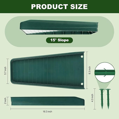 Gutter Downspout Splash Block,16.3"Drain Gutter Guard Diverter,Gutter Downspout Extensions for Water Drainage, Fixable Down Spout Drain Trays,Drainage to Protect House Foundations (2PC Black)