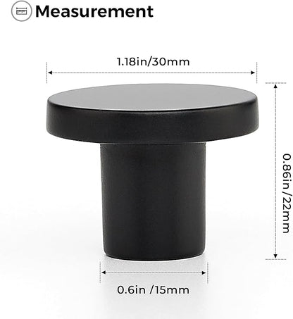 Ravinte 30 Pack Cabinet Knobs Black Kitchen Cabinet Knobs Round Dresser Drawer Pulls Closet Door Pulls 1-1/5 Inch