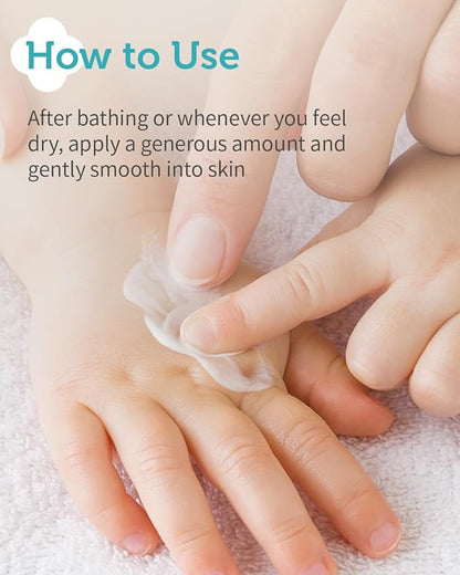 GOONGBE Kids' Moisture Body Lotion - Korean Kids Daily Body Moisturizer - Long Lasting 24hr Hydrating Cream Type Lotion with Cica and Squalane - Allergen Free Scent, 8.45 fl.oz.