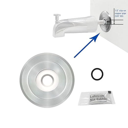 1/4" Spacer for Tub Spout, Flange Trim Ring for Bath Faucet, Eschutcheon Cover Plate for Spigot with Split PP Blocking Water, Shower Pipe Remodeling Sealer for Bathroom(SUS304-Brushed)