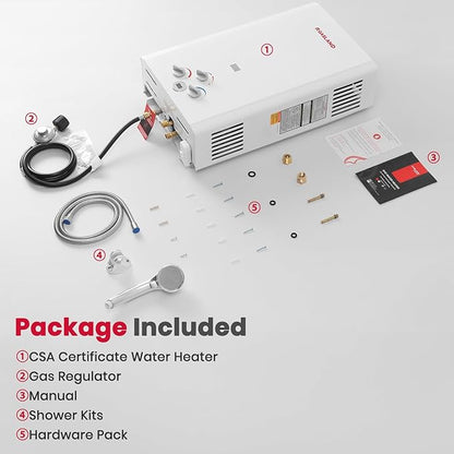 GASLAND 4.22GPM Outdoor Propane Tankless Water Heater, 16L Gas Outdoor Shower, On Demand Hot Water Heater for Off Grid