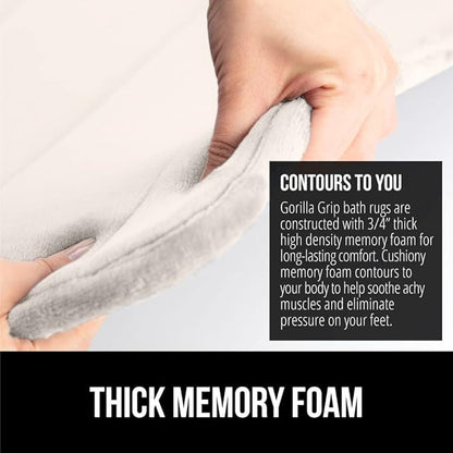 GORILLA GRIP Memory Foam Bath Mat, Soft Absorbent US Designed Bathroom Rug, Gripping Dots Machine Washable Bathmat, Cushioned Floor Mats, Shower Sink Rugs Room Décor Accessories, 24x17 Cream