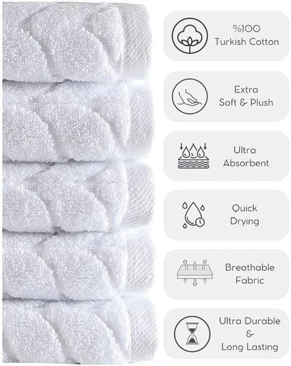 BAGNO MILANO Turkish Bath Towels, Soft Plush Jacquard Luxury Bath Towels, Quick Dry Towel Set (Coral Red, 3 pcs Towel Set)