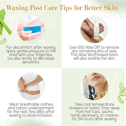 GiGi Wax Off Hair Wax Remover Gel - Post Waxing Care with Aloe Vera, Skin Soothing Hair Removal After Wax Care, 16 fl oz, 1 Pack