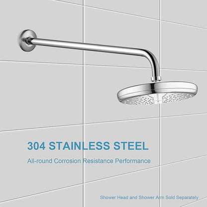 OFFO Shower Arm with Flange, 24 in Wall Mount Replacement Angle Shower Head Arm Wall-Mounted For Fixed Shower Head & Handheld Showerhead, Chrome