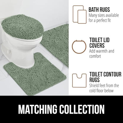 GORILLA GRIP Bath Rug Mat 44x26, Soft Absorbent Chenille, Quick Dry Microfiber Mats, Rubber Backing Washable Shower Floor Rugs, Bathmat Runner, US Designed Bathroom Home Decor Accessories Sage Green