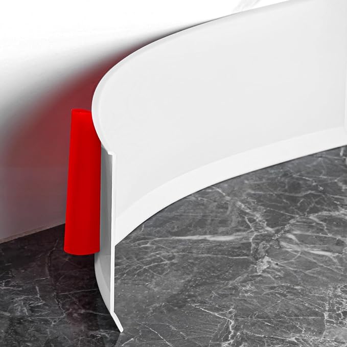 Flexible Baseboard Molding Trim 6 Inch Self-Adhesive Vinyl Wall Base Peel and Stick Cove Base Rubber Wall Baseboard Moulding Trim (60Ft, White)