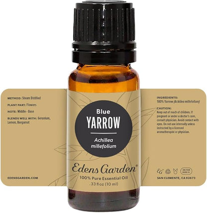 Edens Garden Yarrow- Blue Essential Oil- 100% Pure Premium Grade, Undiluted, Natural, Therapeutic, Aromatherapy, The Best for Diffuser, Skin, Face, Hair 10 ml (.33 fl oz)