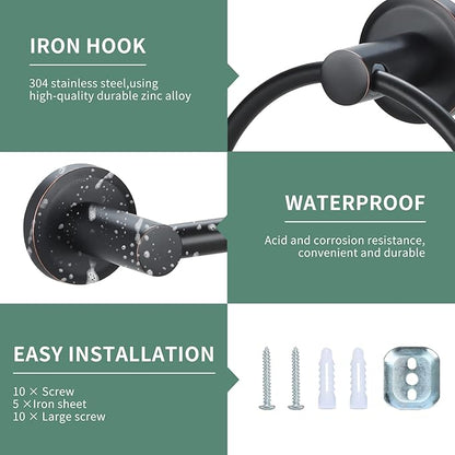 Oil Rubbed Bronze Bathroom Hardware Set 4 Piece Towel bar Adjustable Expandable Towel Rack Stainless Steel Towel Rail Wall Mounted Towel Holder Set