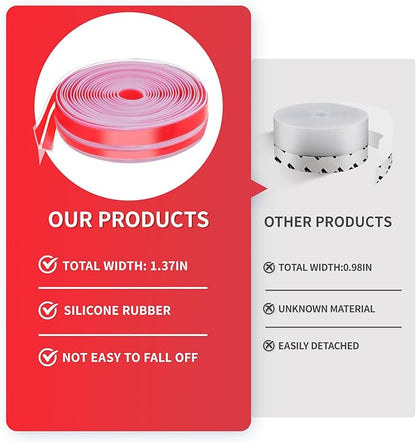 19.7Ft T-Shaped Clear Weather Stripping Door Seal, Door Draft Stopper Silicone Seal Strip, Weather Stripping for Shower Glass Gaps