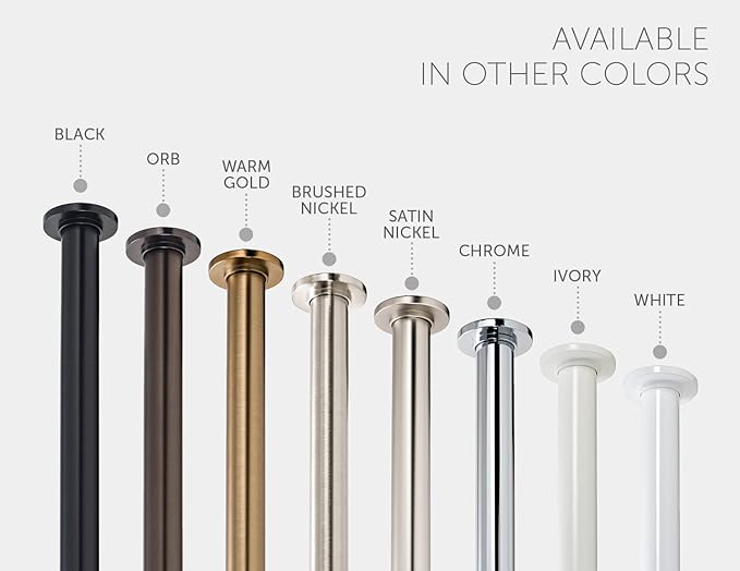 Ivilon Tension Curtain Rod - Spring Tension Rod for Windows or Shower, 24 to 36 Inch. White