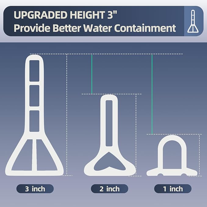 (Upgraded) BLAUESGAS 3” High Collapsible Shower Threshold Water Dam 39 Inch Shower Barrier Water Stopper Shower Water Guard Dry and Wet Separation for Bathroom Kitchen and More(3.3ft)