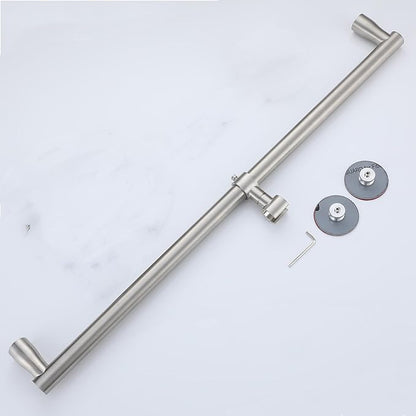 RRAJJ Shower slide bar that is installed by pasting or punching holes，Adjustable height 28 inch of all SUS304 stainless steel Shower Head Holder (all stainless steel- Brushed Nickel)