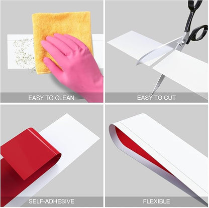 Duzzy Flexible Baseboard Molding Trim, 5 Inch(W) x 20 Feet(L) Peel and Stick Rubber Wall Trim Molding, Self-Adhesive Vinyl Wall Base Cove Base